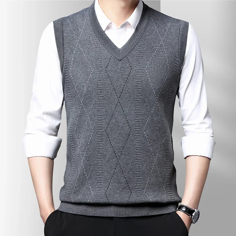 Men's Thickened Casual Sweater Tank Top Autumn and Winter Warm Men's Vest