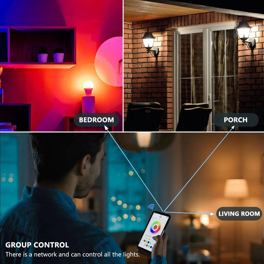 E27 Smart LED Light Bulb RGB Tuya Bluetooth APP Control Dimmable 9W 220V Home Christmas Party Decor smart led light bulbs