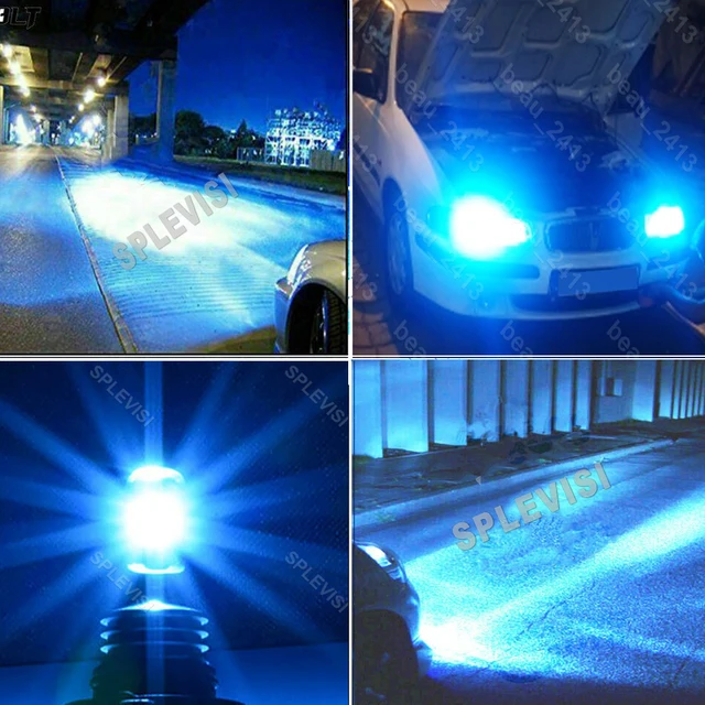 LED Headlight Fog Light Hi Low Beam Ice blue Car Lights SUPER CAR ID