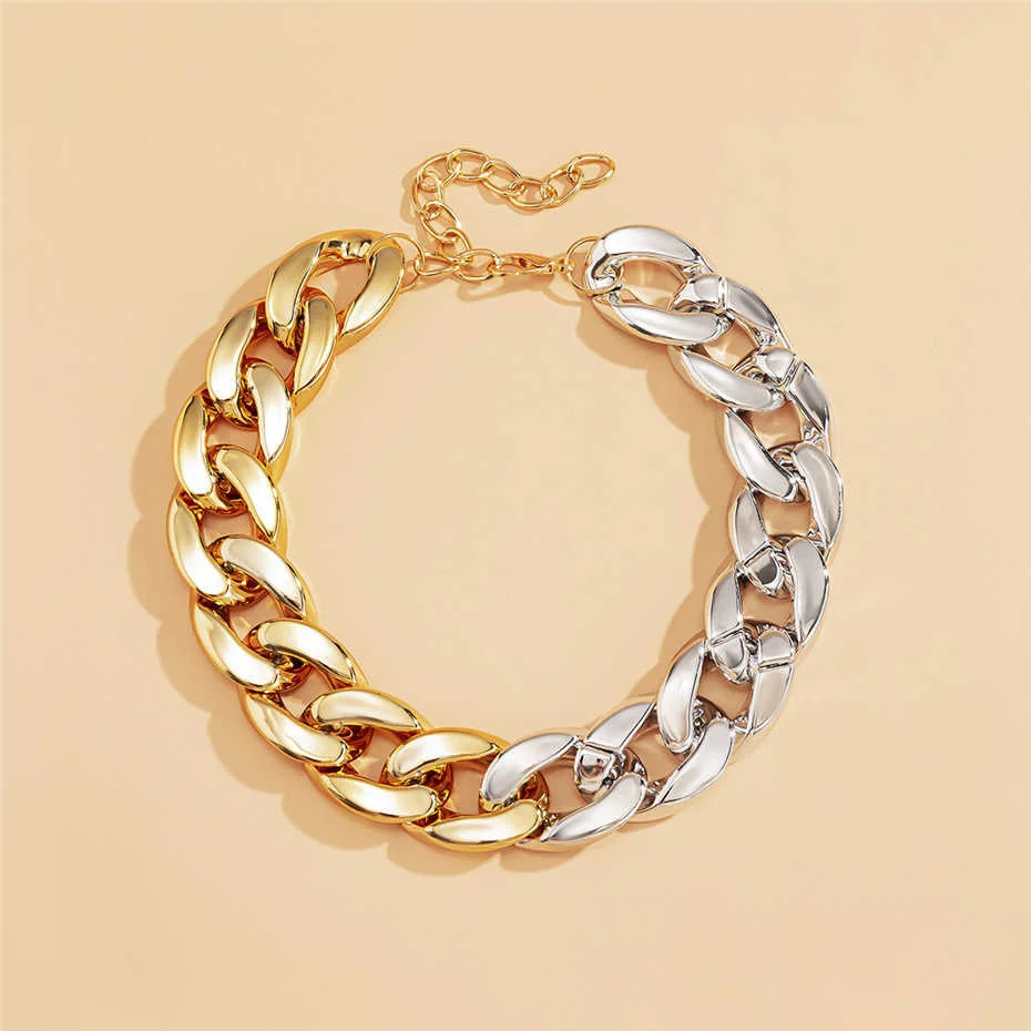 Hohe Qualität Übertrieben Acryl Große Kette Halsketten Frauen Erklärung Hüfte Hop Verdrehte Chunky Dick CCB Link Halsband Gothic Schmuck – Detail 10