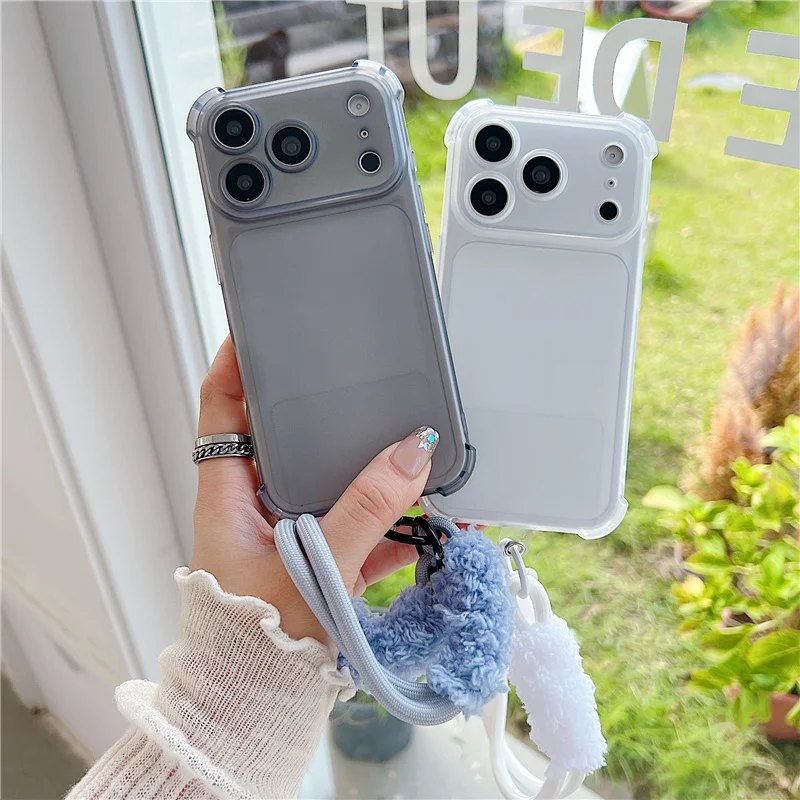 Enhanced Transparent Shockproof Armor Case with Wrist Strap and AirBag Cushioning