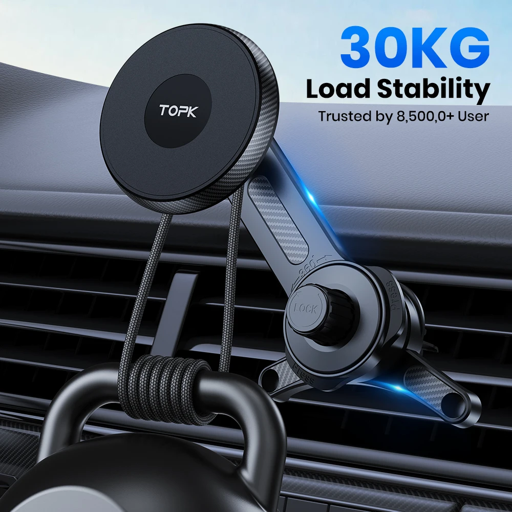 자동차용 TOPK Magsafe 전화 홀더, 자기 전화 자동차 마운트, 에어 벤트 자동차 전화 홀더, iPhone 15/14/13/12 시리즈용 자동차 크래들
