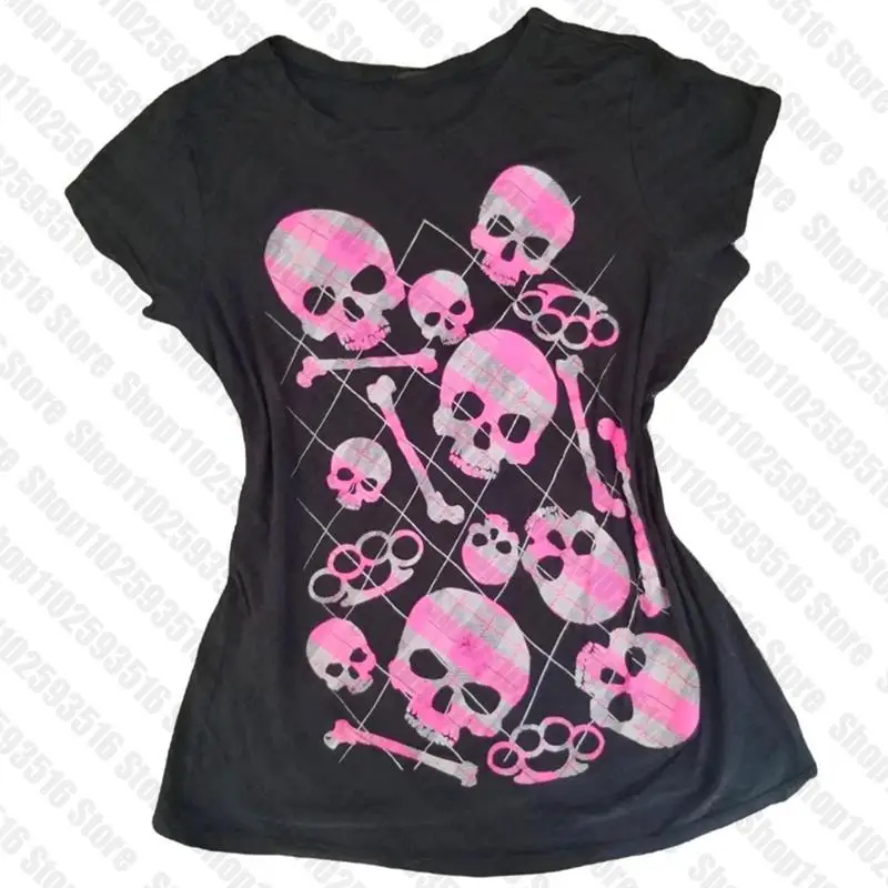 Y2k Tops Women 2023 Anime skeleton Girl Crop Top Women Goth