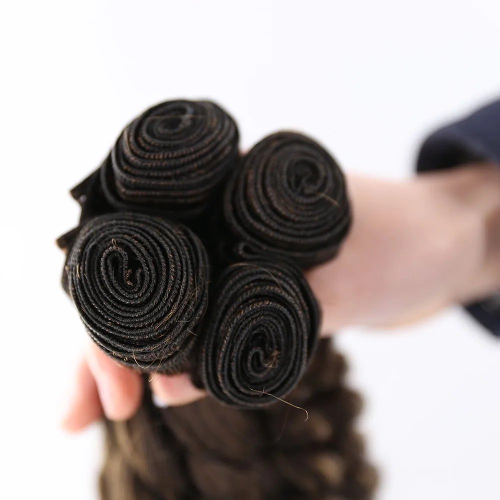 Funmi Curly Synthetic Hair Weave Bundles X-TRESS Black Color 4 Bundles 16-18 Inch Hair Extensions Short Curly Weave for Women