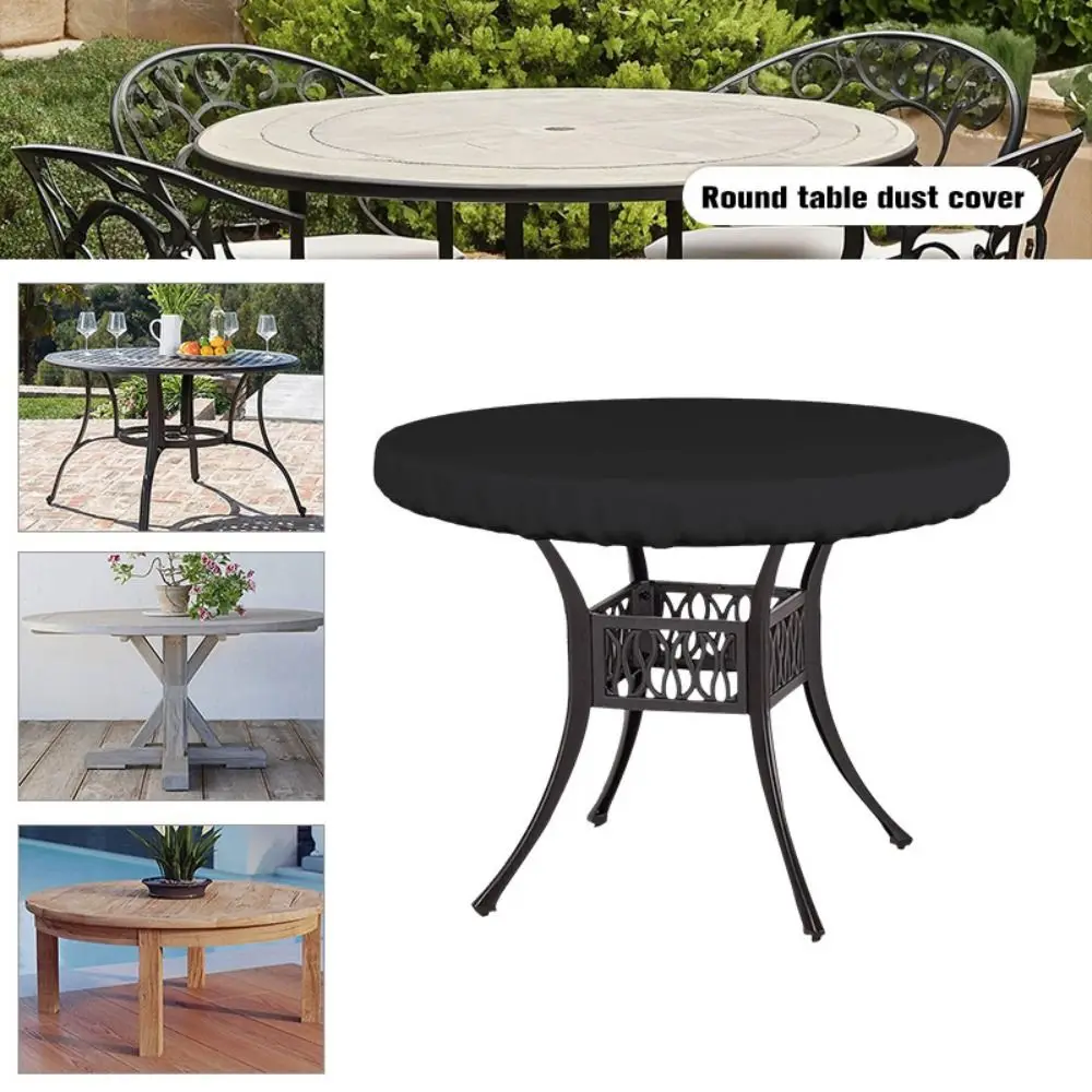 Premium Waterproof Round Table Outdoor Cover - Dustproof, Breathable, UV Resistant Garden Furniture Protection