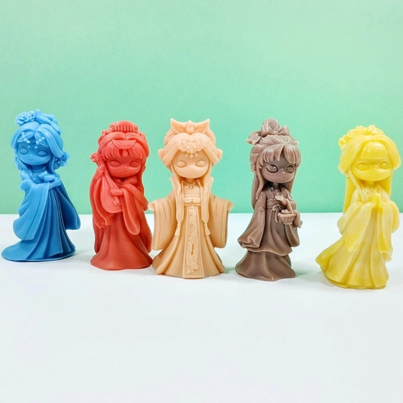 H55A 3D 소녀 실리콘 몰드 촛불 만들기 고대 인형 실리콘 촛불 금형 DIY