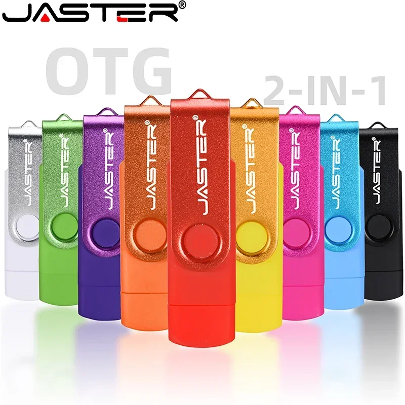 JASTER OTG USB 플래시 드라이브, 고속 펜 드라이브, TYPE-C 어댑터, 선물 마이크로 USB 스틱, 빨간색 외부 저장 장치, 64GB, 32GB, 16GB, 3 in 1