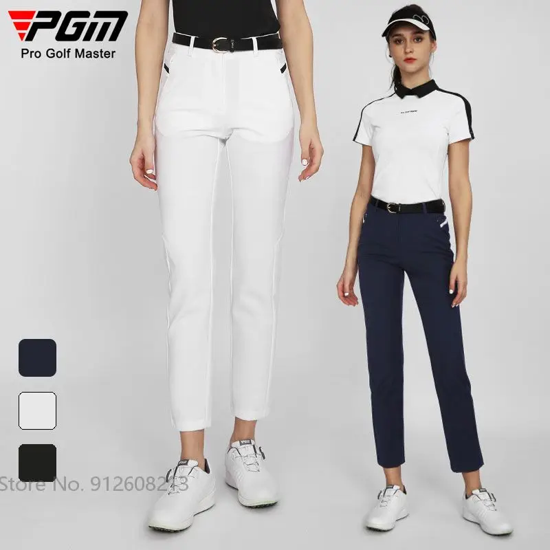 PGM Ladies Golf Straight Trousers Women Elastic Breathable Golf Pants