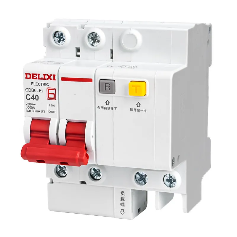 DELIXI RCBO Circuit Breaker CDB6LEi, 2P 220V Upgraded DZ47SLE Leakage Protection with CE Certification - Image 2