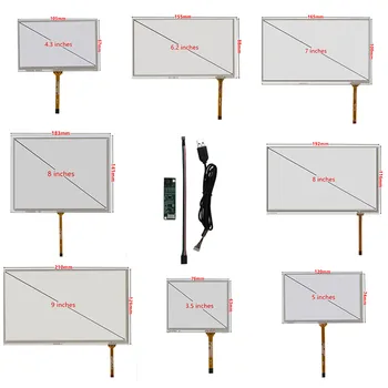 3.5/4.3/5/6.2/7/8/9/10.1 Pollici Raspberry Pi Attrezzature Industriali PC Resistenza Auto Digitizer Pannello Touch Screen Scheda Driver USB