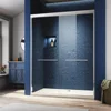 Sliding Glass Shower Door 56-60 in. W x 72 in. H, 304 Stainless Steel Hardware Chrome Semi Frameless Double Shower Door 1