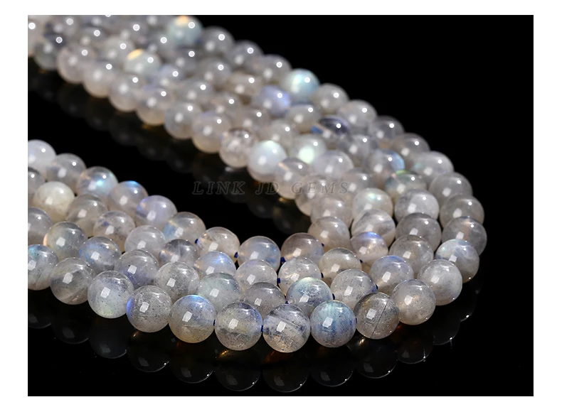 3A natürlicher grauer Mondstein, Irisation, glänzender Labradorit, feine Edelsteine, 4, 6, 8, 10 mm, für Schmuckherstellung, DIY-Halskette, Armband, Zubehör – Detail 9