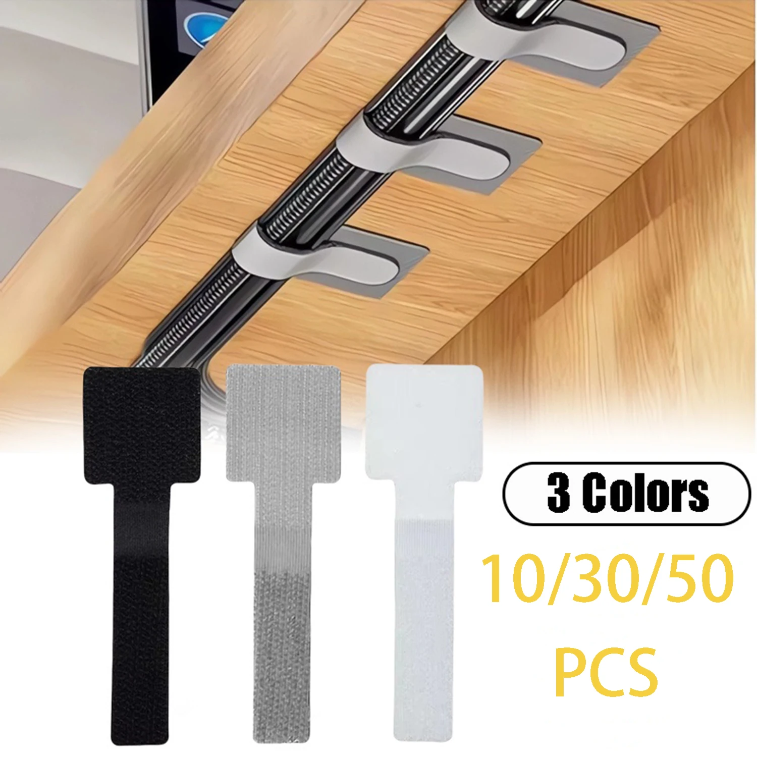 Enhanced Reusable Velcro Cable Ties: Self-Adhesive & Adjustable Cord Organizer