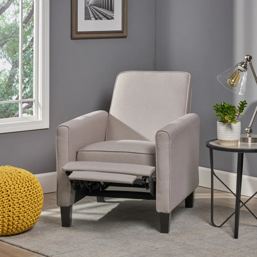 Recliner Push Back Chair for Elegant Home Dr Beige 5