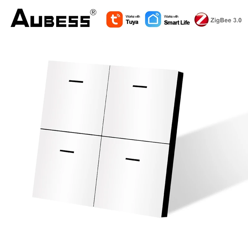

Смарт-переключатель Tuya ZigBee, 4 клавиши, 12 режимов работы, работает с приложением ZigBee Gateway