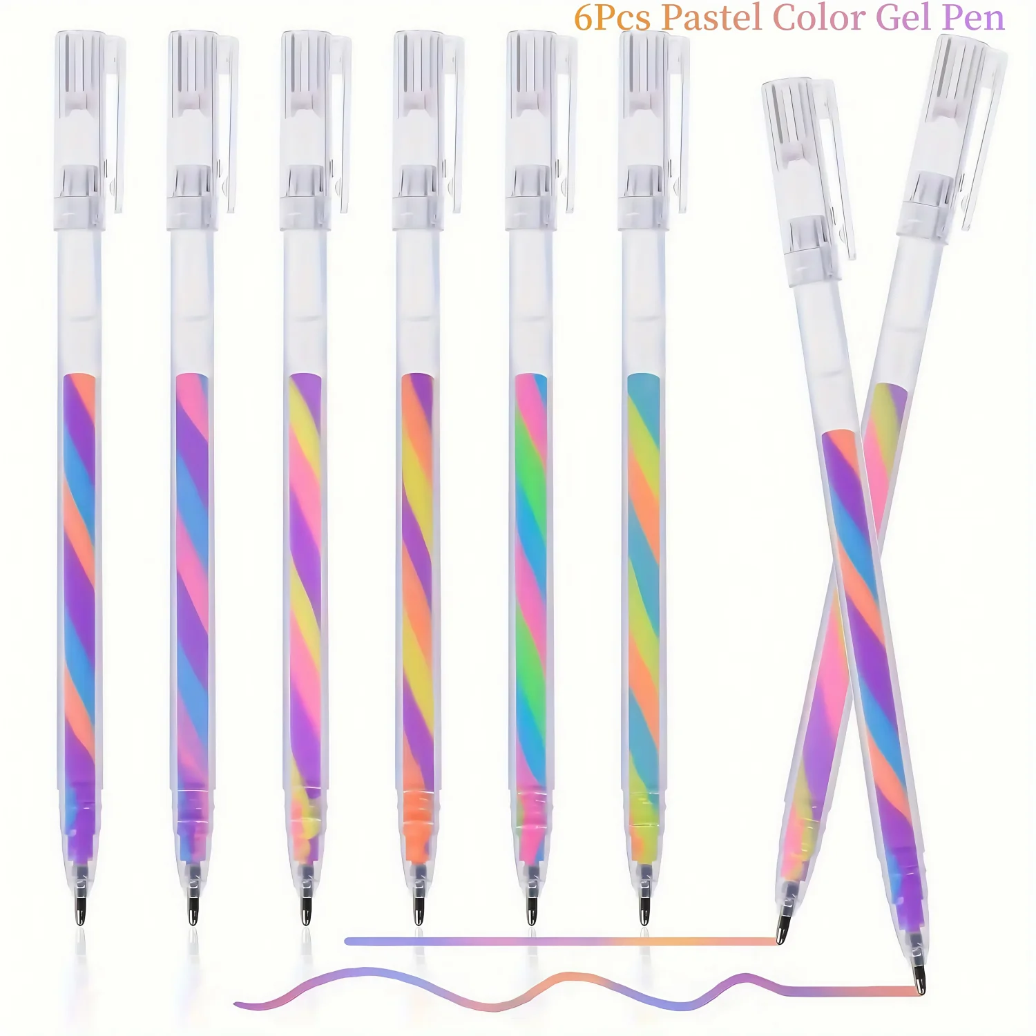 6/18 Stück Mischung aus 3 Farben, Regenbogen-Gelstifte, Farbwechsel, Kugelschreiber, Glitzerstift-Set für Erwachsene, Malbücher, Zeichnen – Detail 9