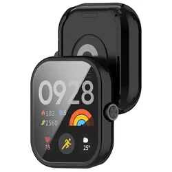 Premium Silicone Watchband and Case for Xiaomi Redmi Watch 4 - Stylish Replacement Strap with Protective Cover (Black case)