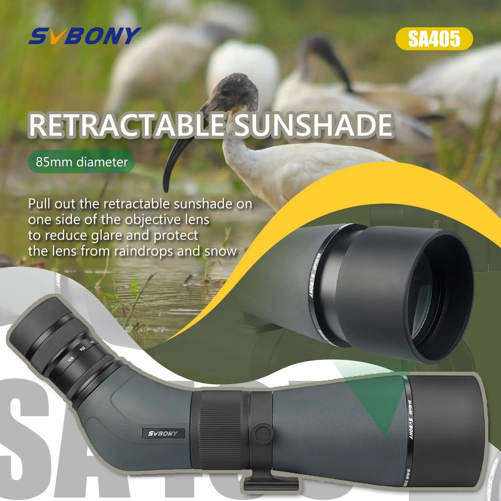 SvBony SA401 Cannocchiale Da Osservazione APO 20-60x85 - Per Birdwatching E Natura | Impermeabile | Ottica ED | Messa A Fuoco Precisa - Foto 12