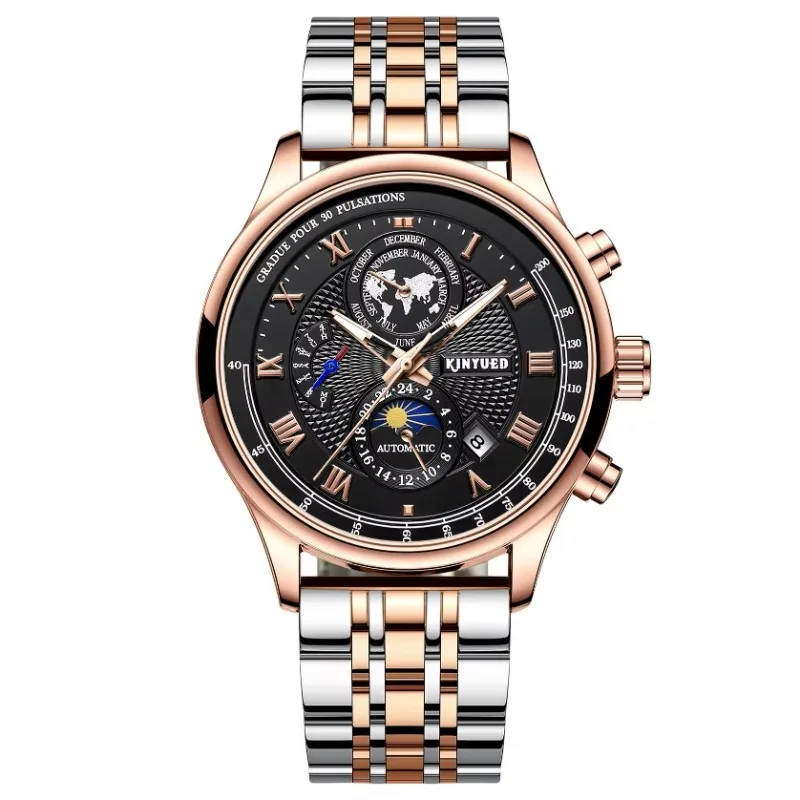 Luxury Original Waterproof Men'S Uhr Wrist Watches Moon Phase Watch For Men Automatic Mechanical Dress High Quality Tourbillon