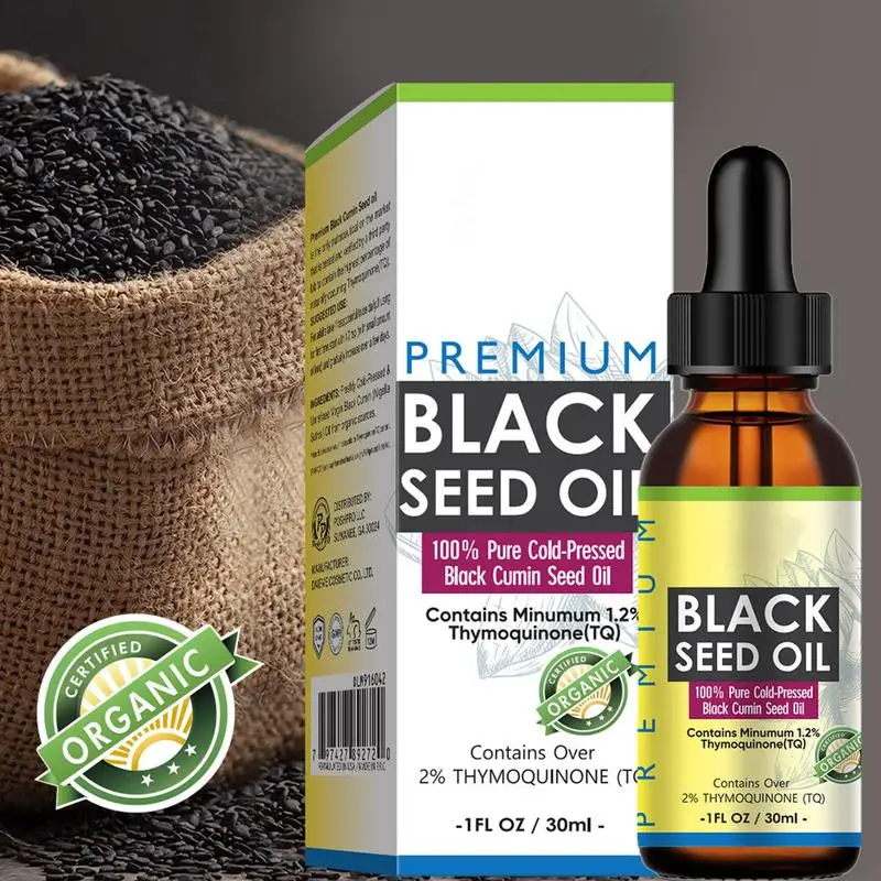 Black Cumin Seed Oil For Hair Growth Thicken Hair Cold Pressed Liquid Nourish Nail Skin Anti-oxidant Body Massage Oil