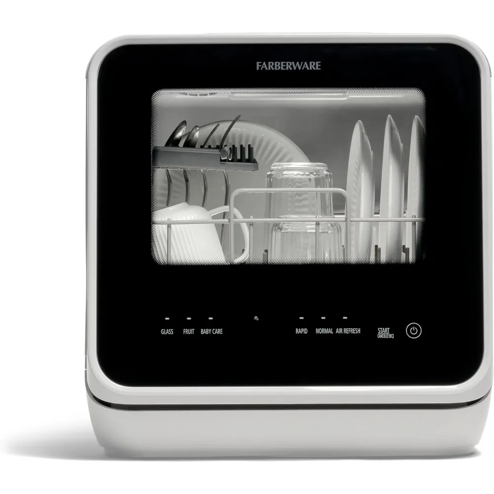 Portable Countertop Dishwasher with 5-Liter Built-in Water Tank-5-Program System for Home, RV, and Apartment