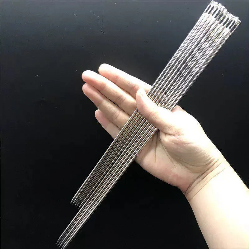 대형 특대형 30cm 손바느질 바늘 두꺼운 눈구멍 수제 코드 꿰기 소파 단추 바느질 바늘 가방 바늘