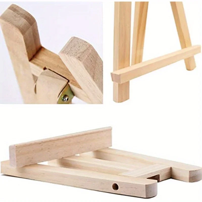 1pc, Elegant Wooden A-Frame Display Stand for Artwork, Photos, and Signs - Perfect for Small Tabletops