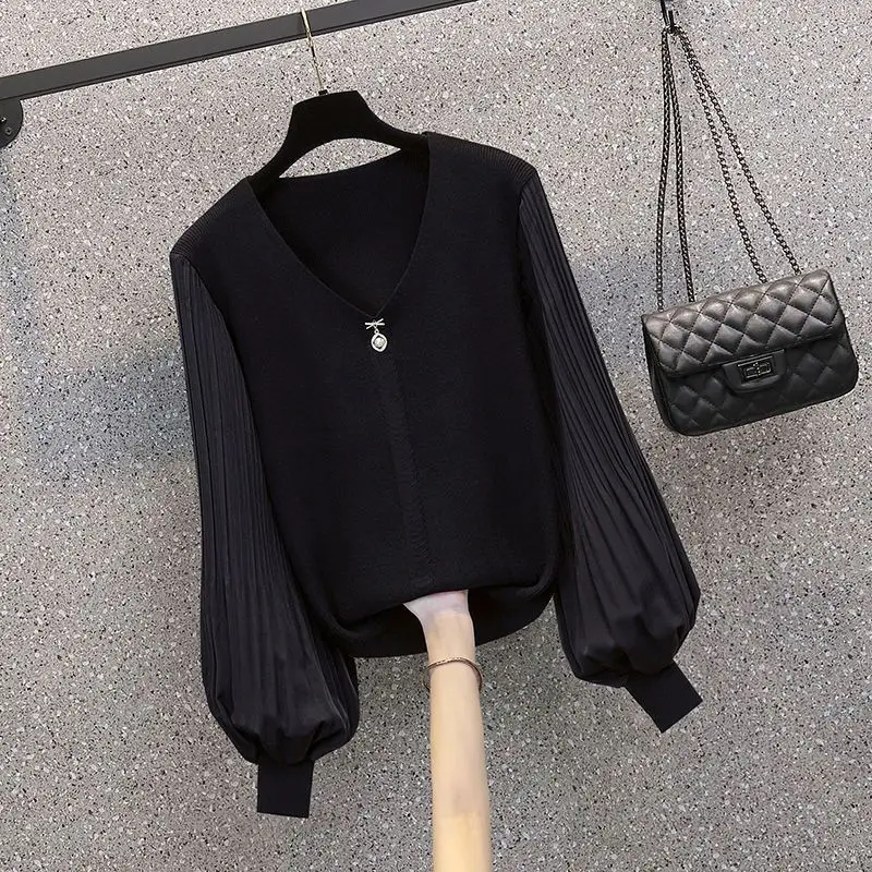 Fashion Women's Set Spring and Autumn Season New Korean Fashion Knitwear Top Casual Pants Elegant Women's Two Piece Set