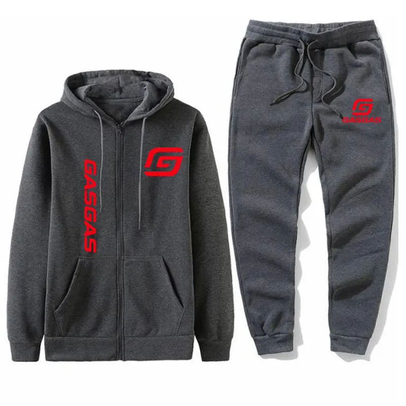 New Autumn Winter Motorcycles GasGas Men's Women Hoodies Sweatshirt+Sweatpants Suit Warm Sportswear Sets Men Hooded Pullover 3