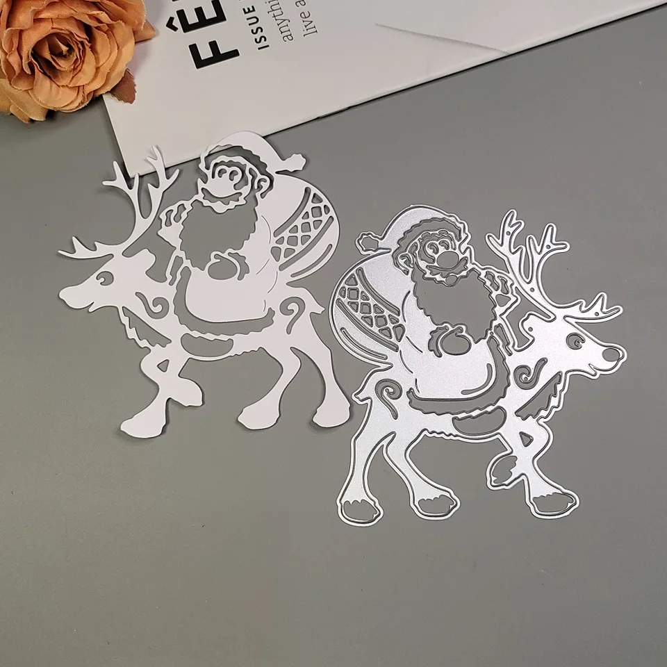 Troqueles De Corte De Metal * Para Manualidades DIY - Santa Claus De Navidad, Campana Y * Plantilla De Corte Con Bordes De Corte Precisos