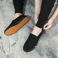 Denim Men's Canvas Shoes Slip-On Sneakers Male Flats Breathable Loafers for Men 2024 Summer Trainers Light Black Shoes Footwear 2