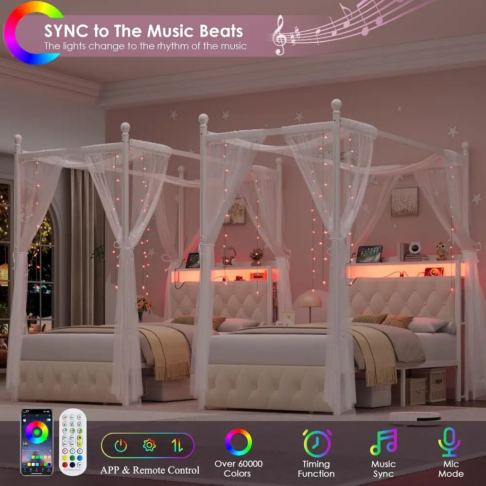 LED Canopy Storage Bed 3