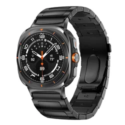 Premium Stainless Steel Link Bracelet for Smartwatches - No Gap Design (Black)