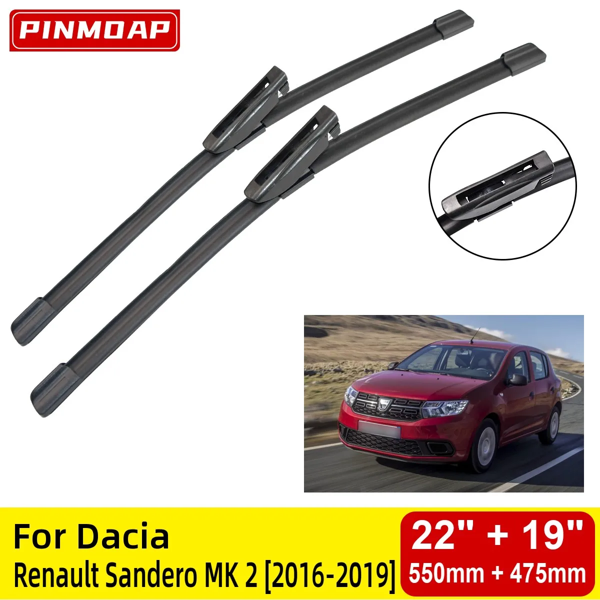 Front Wiper Blades For Dacia Renault Sandero Mk 2 20162019 Windshield
