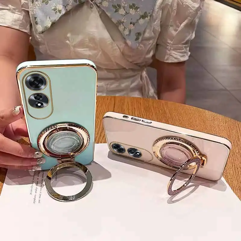 Sleek 60° Rotating Circular Support Plating Phone Case
