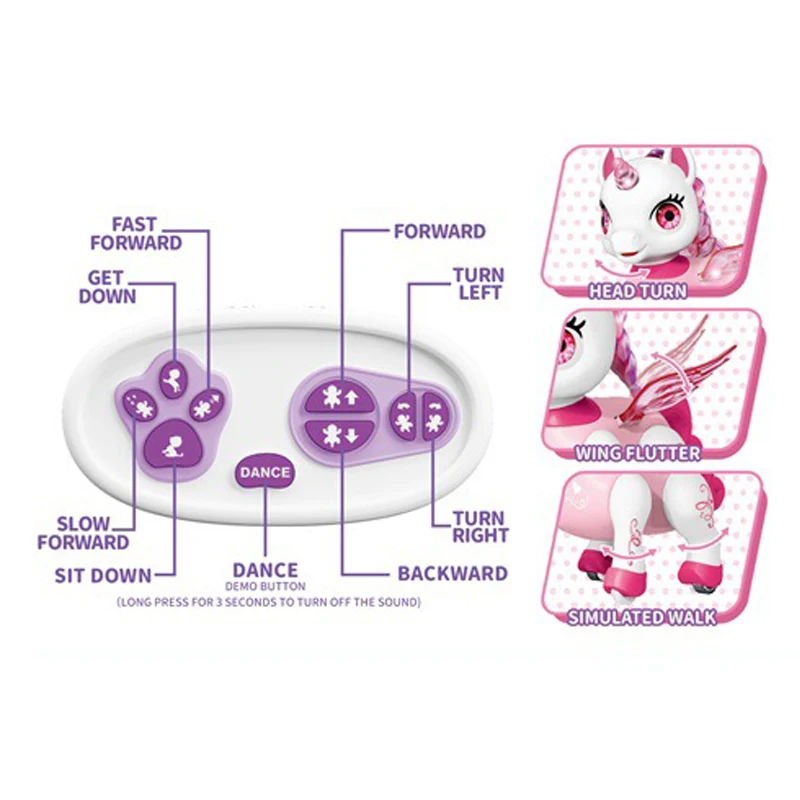 RC Unicorn Smart Animal Dancing Robot Toys Kitty Cute Animal Intelligent Induction Electric Model Pet Educational Toys for child