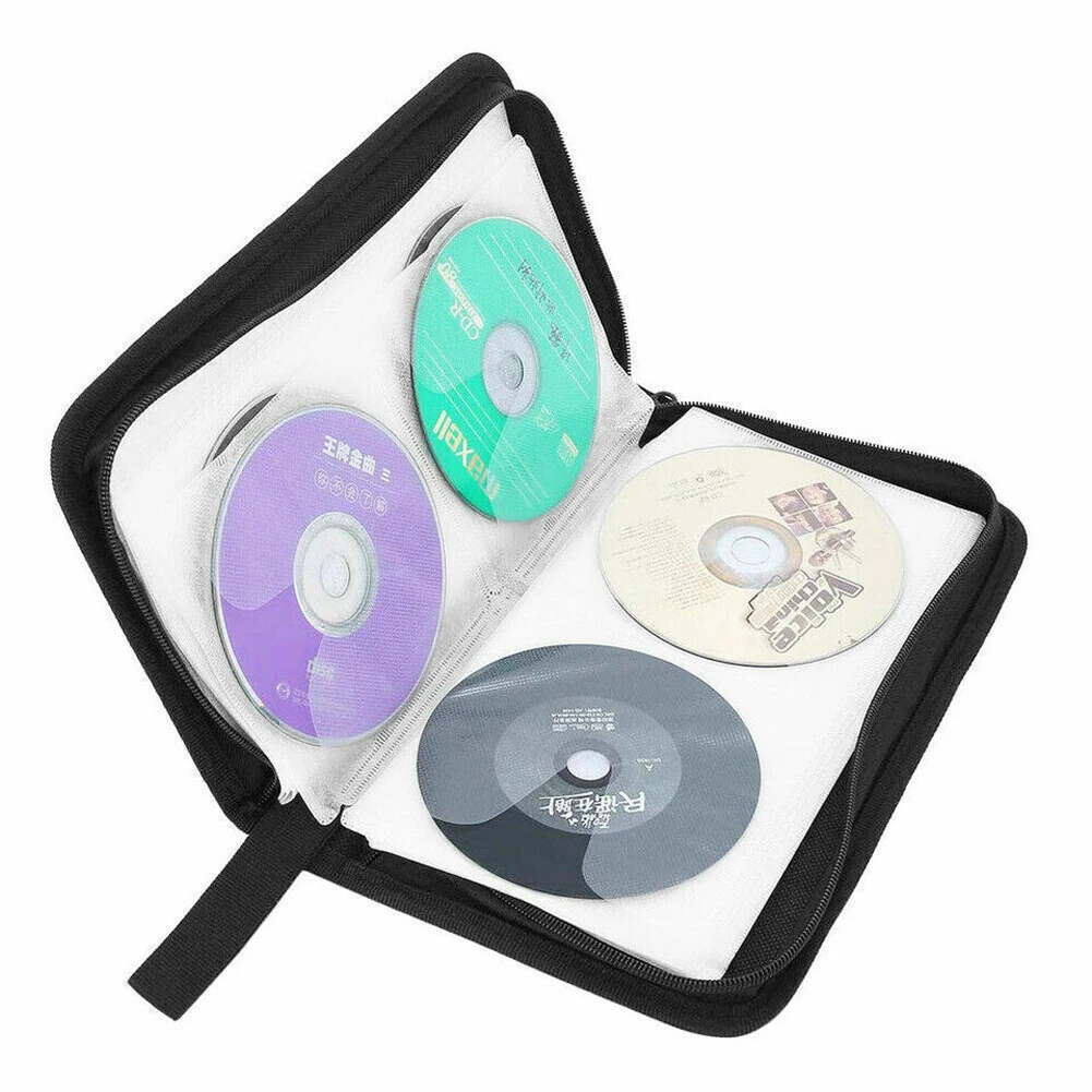 Portable Zipper DVD CD Holder Dustproof Album Storage Sleeve Zipper Album Storage Holder Case Portable Disc CD VCD DVD Carry Bag