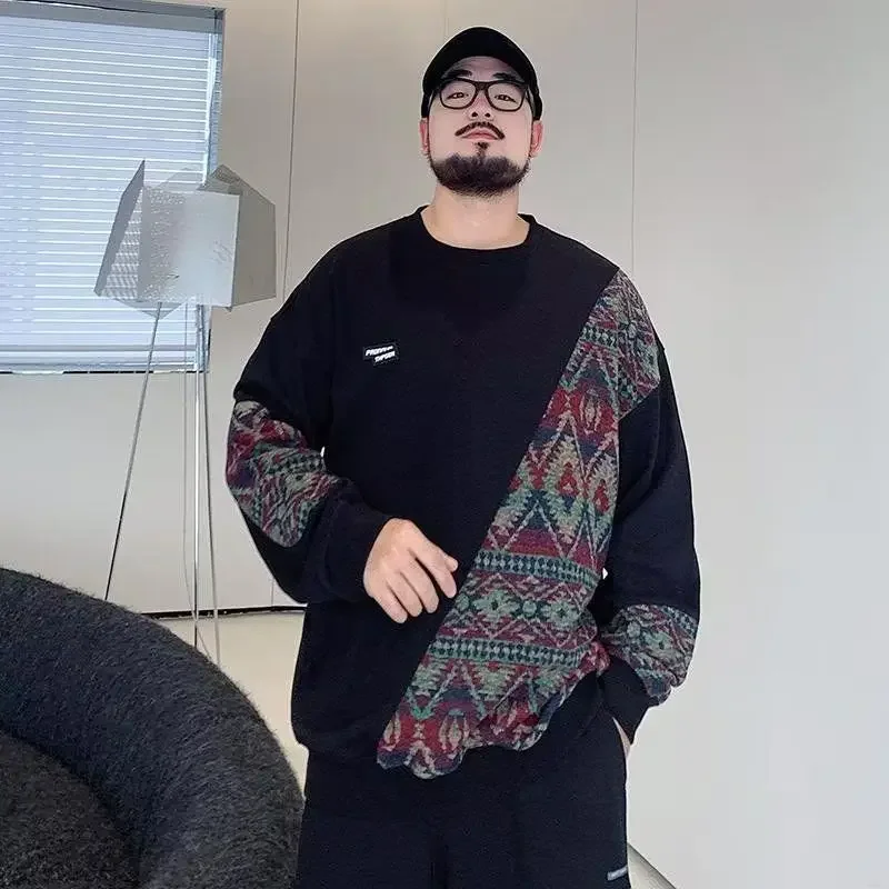 thumbnail image 1 of Sudadera con cuello redondo para hombre, ropa masculina, sudadera con cuello redondo, sudadera de estilo hip hop sin capucha, novedad y talla grande, de lujo, holgada, 1 of 5