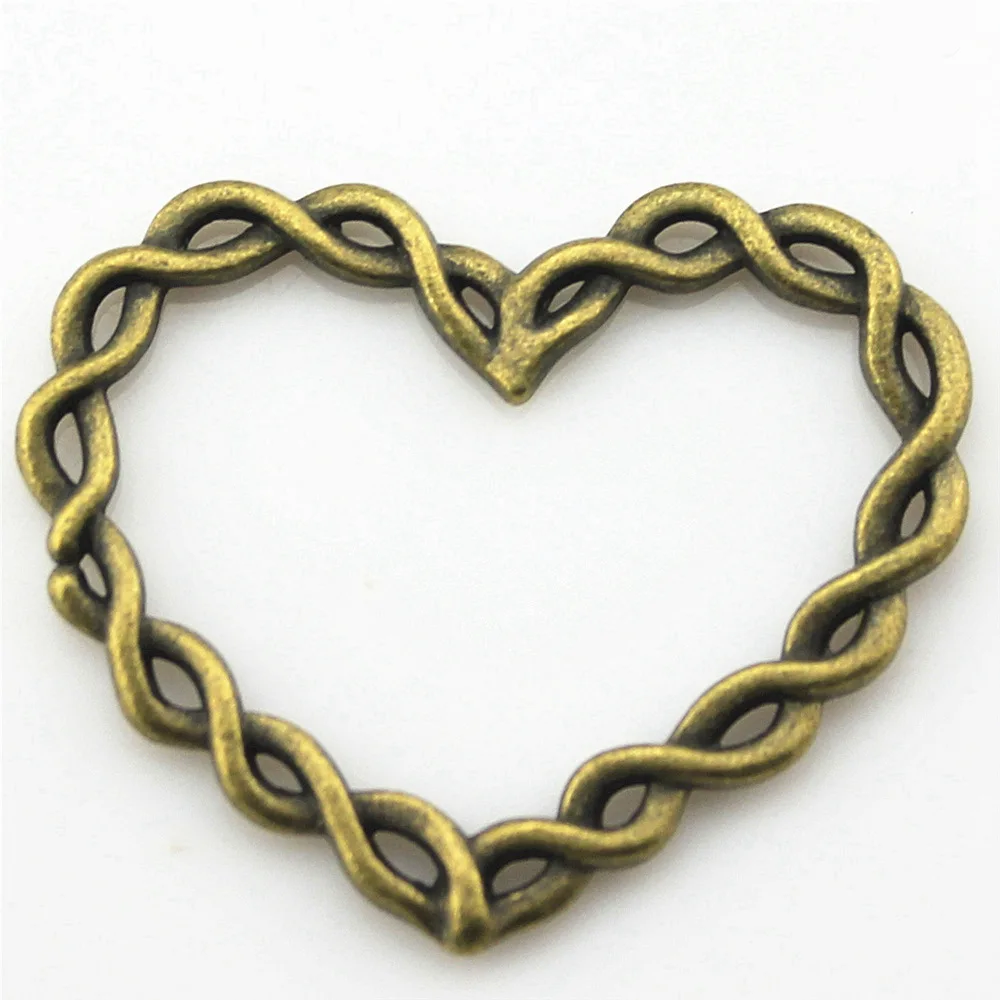3 Pz/Lotto Twist Love Heart Twist Heart Connector Charms Per Materiali Per La Creazione Di Gioielli