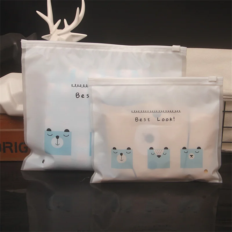 

50Pcs/Lot Children's Clothing Self Sealing Bag T-Shirt Vest Zipper Bags Socks Underwear Matte Plastic Packaging Pouches Zip Lock