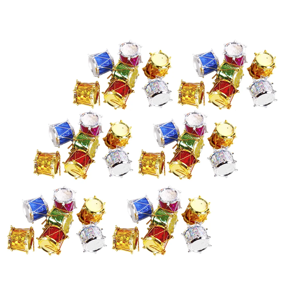 

60 Pcs Mini Drum Pendant Ornament Drums Christmas Decorations Clearance Ornaments Tree Musical Instrument Plastic