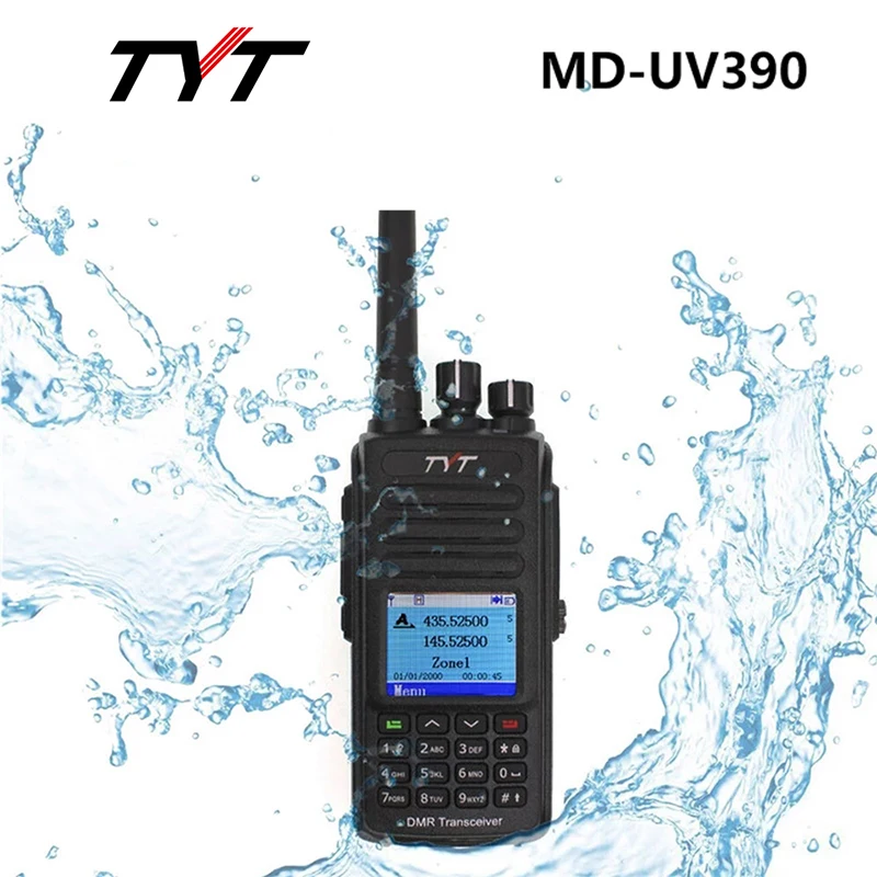 

TYT MD-UV380/UV390 5-Watt IP67 Dual Band Digital Walkie Talkie VHF/UHF DMR Radio Amateur (GPS option)