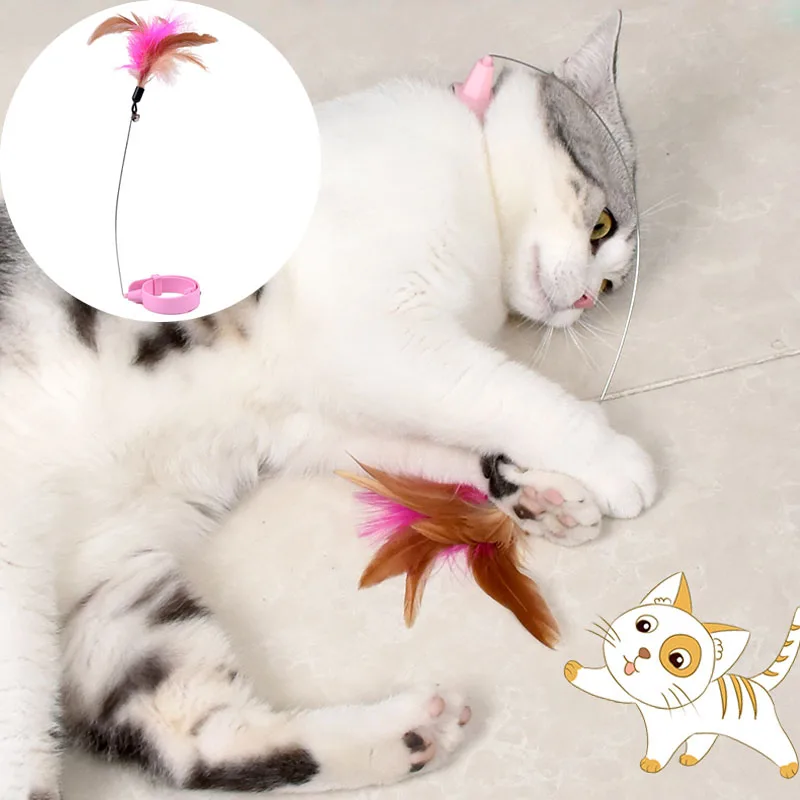 

Cat Toys Feather Collar Self-healing Interactive Plaything Funny Cats Stick Multifunctional Collar Kitten Playing Pets Supplies