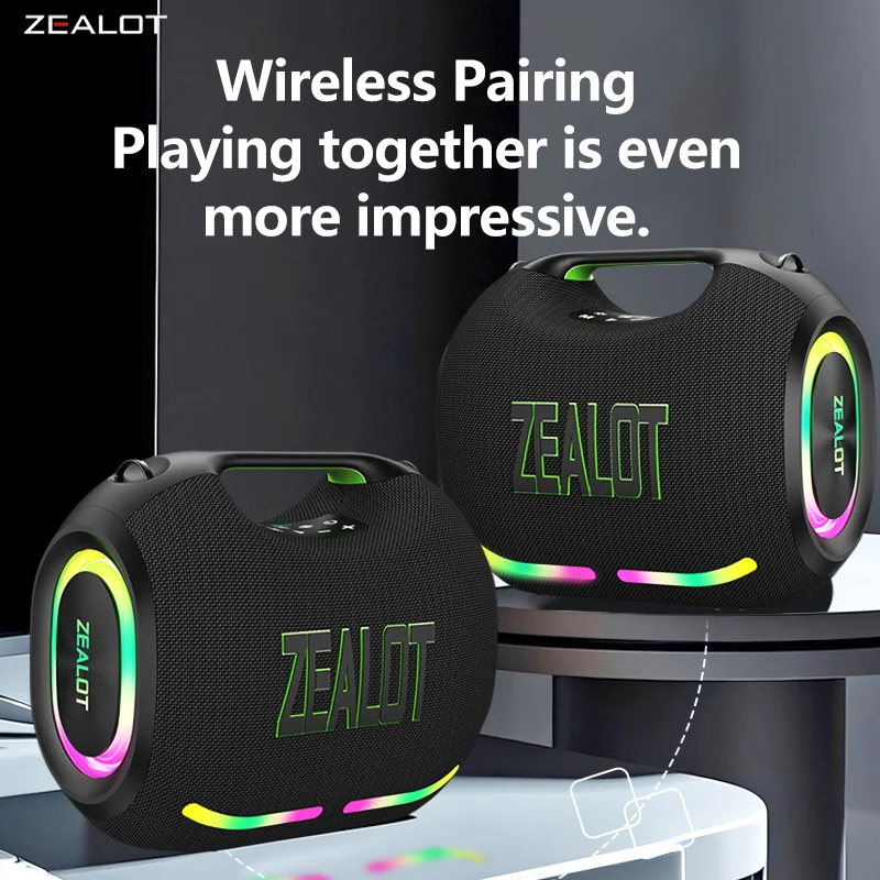 Zealot ZE01 120W Wireless Speaker With Carry Handle, TWS