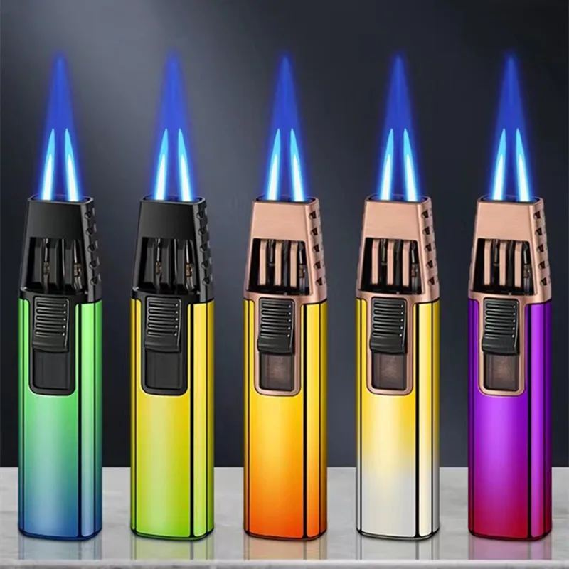 Metal Gradual Change Spray Gun Lighter Kitchen Lighter Household Small Tools BBQ Outdoor Practical Gadgets Gifts bbq lighter