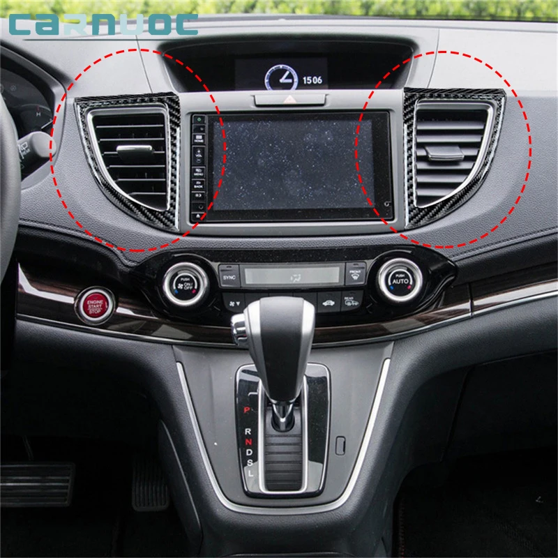 

Carbon Fiber Central Air Conditioning Vent Stickers For Honda CR-V CRV 2012-2016 Car Interior Decorative Accessories