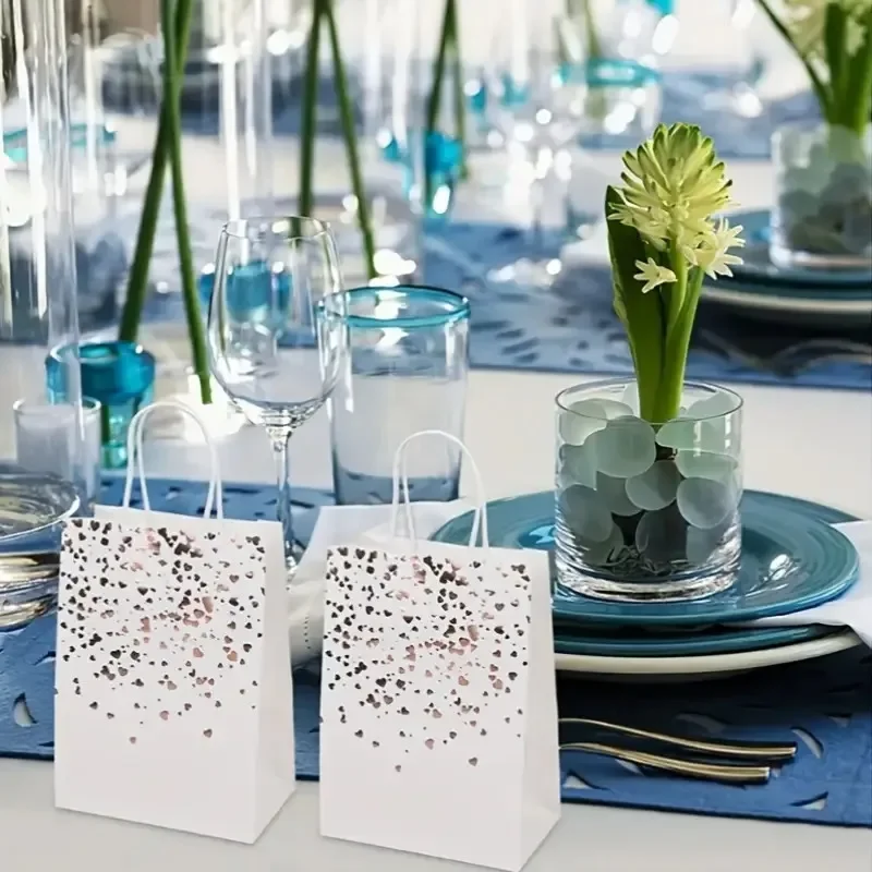 Recyclable Bronzing Love Kraft Paper Bags – Sturdy gift bags with handles, perfect for ... - SKU KPB23082 - UGI Packaging