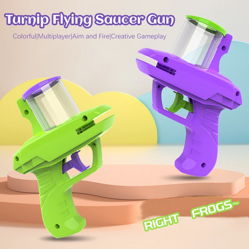 Children Flying Recreation Gun Parent Child Outdoor Game Interactive Sport Toy Safety EVA Gun Soft Bullet Foam Disc Launcher Gun 3