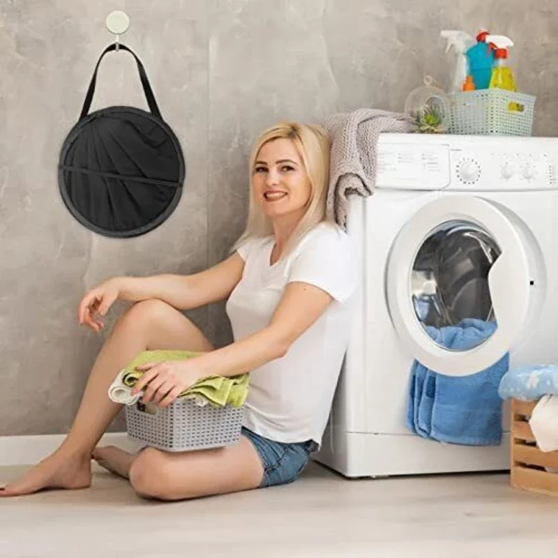 New Fine Nylon Cloth Washing Machine Foldable Pop up Storage Dirty Cloth Basket Drying Machine Laundry Basket
