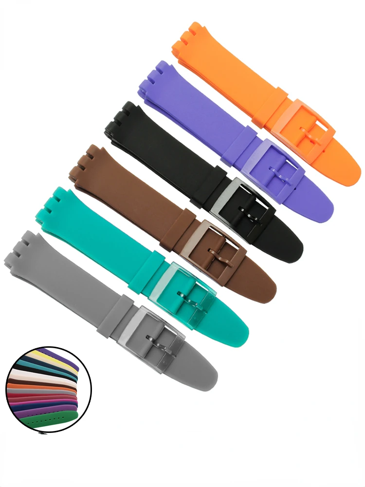 Watch Accessories For Swatch Waterproof Silicone Watch Band Men Women